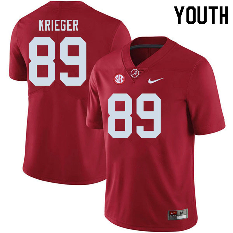 Alabama Crimson Tide Youth Grant Krieger #89 Crimson NCAA Nike Authentic Stitched 2020 College Football Jersey RZ16U04XH